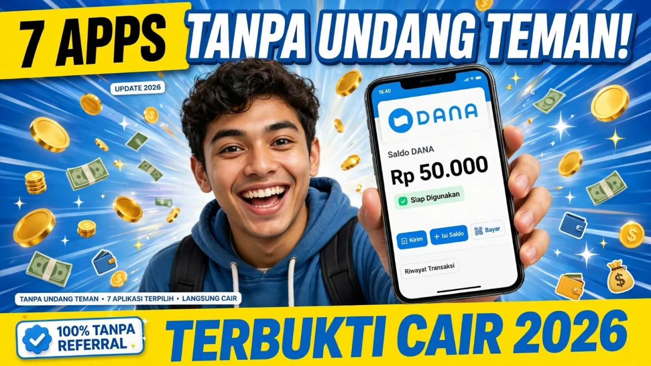 7 aplikasi penghasil saldo dana tanpa undang teman terbukti cair 2026